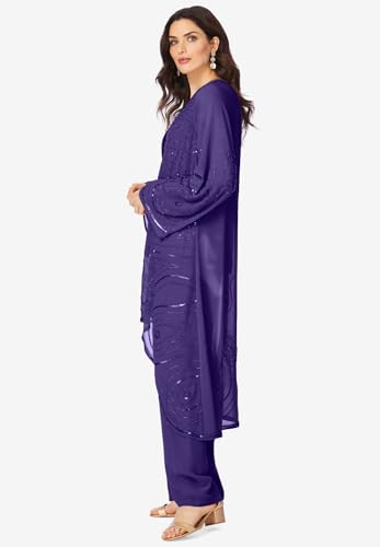 Roaman's Women's Plus Size Three-Piece Beaded Pant Suit3