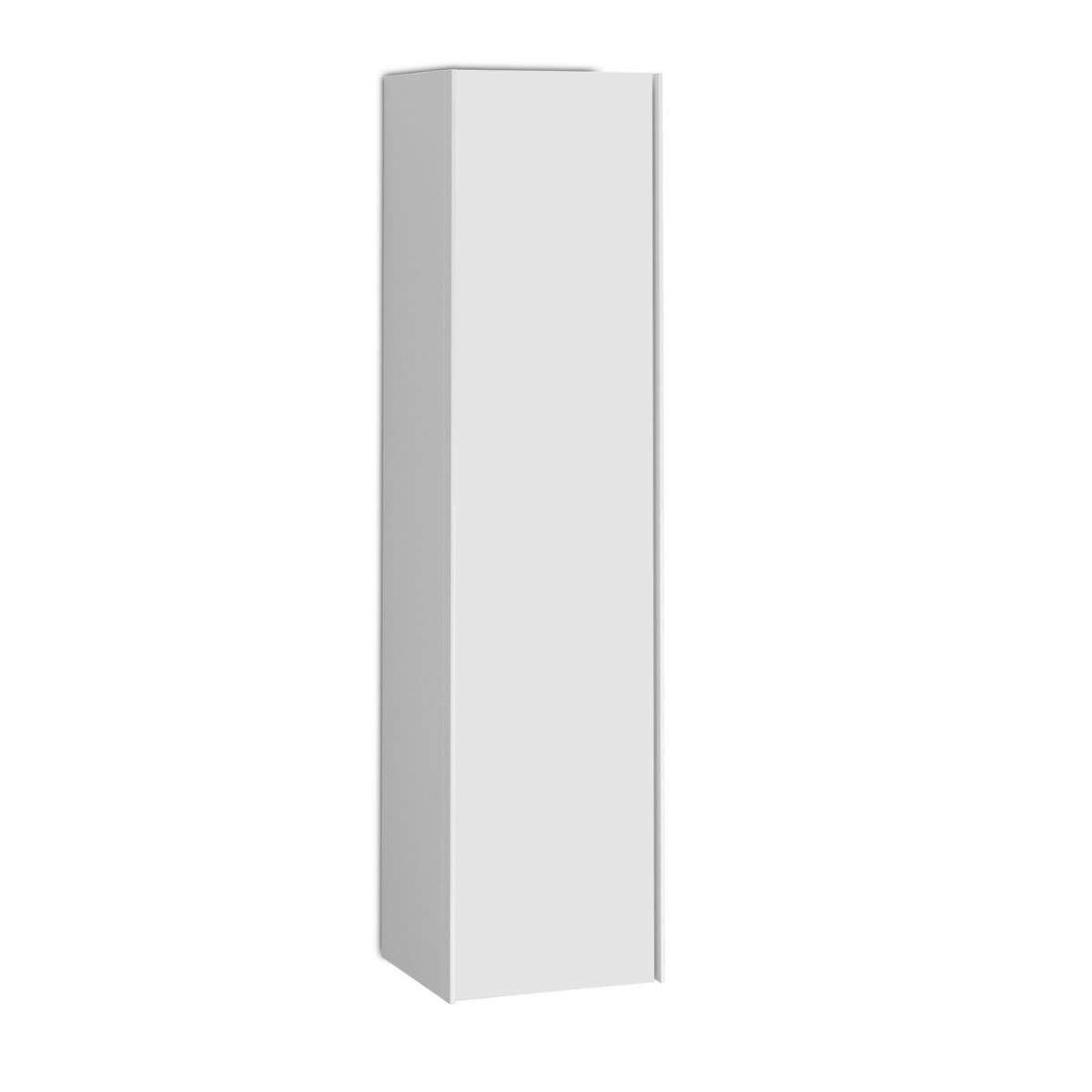 Oslo Columna de Baño Suspendida 1 Puerta | Armario Alto Baño Colgante 140cm de Alto x 34,9cm de Ancho x 32cm de Fondo | Blanco Mate