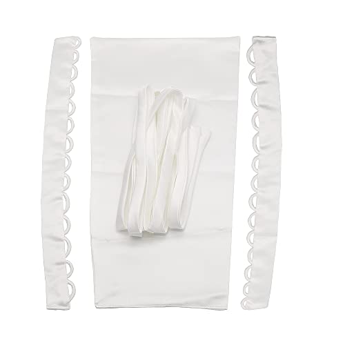 4PCS/Set Wedding Dress Zipper Replacement Adjustable Corset Back Kit Lace-Up Satin Ribbon Ties for Evening Gown Bridal Banquet (White)