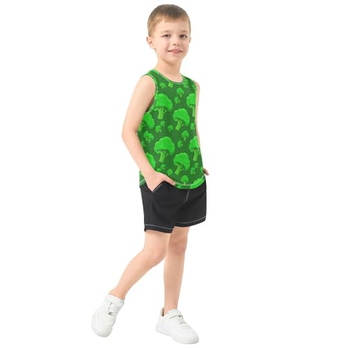 J JOYSAY Broccoli Vegetable DarkGreen Boys Tank Top Sleeveless Muscle Shirts Quick Dry Kids T-Shirts 3-15T4