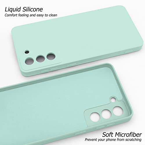 Vanjua [2 Pack] Cases For Samsung Galaxy S21 Case, Slim Full-Body Stylish Silicone Protective Cover For Galaxy S21 5G 6.2 Inch Phone Case (Violet+Light Cyan) #TOP3