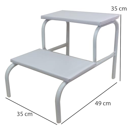 Escada Escadinha 2 Degraus Cor Total Branca Medcombo