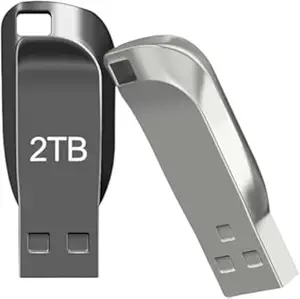 DYTENZYC 2TB Metal USB Flash Drive High Speed Metal Pen Drive Waterproof Mini Disk Memory with Keyhole (Black)