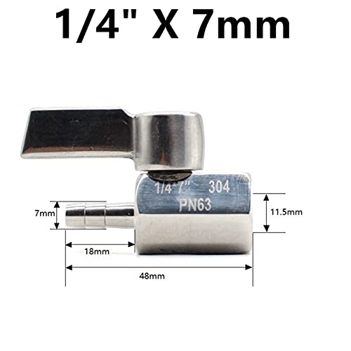 Mini válvula de corte de acero inoxidable de 1/8-1/2 con espiga para manguera 3