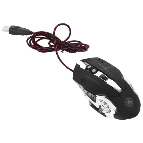 PHENOFICE Computer Mouse with Ergonomic Design Abs Material for Office Use Wired Gaming Mouse and Wear-Resistant Foot Pads with LED Backlit Lighting