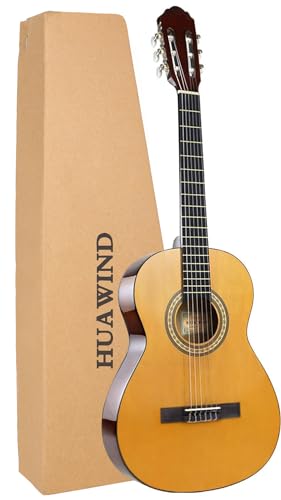 HUAWIND 39 Inch Classical Guitar Full Size Acoustic Guitar Nylon Strings Guitar for Beginners Adults