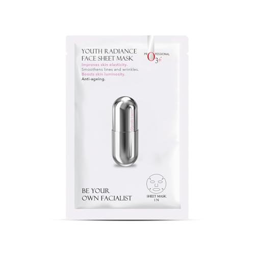 Image of O3+ Facialist Youth Radiance Face Sheet Mask 30g, Collagen & Glycolic Acid for Brightening, Firming Skin, Reduces Fine Lines, Wrinkles & Puffiness, Suitable for All Skin Types
