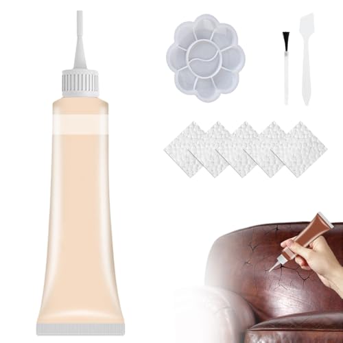 XieJY Advanced Leather Repair Gel, Leather Repair Kit for Car Seat Vinyl Repair Kit DIY Leather Repair Kit for Car Seat Multifunctional Couch and Jacket Repair Kit (Beige)