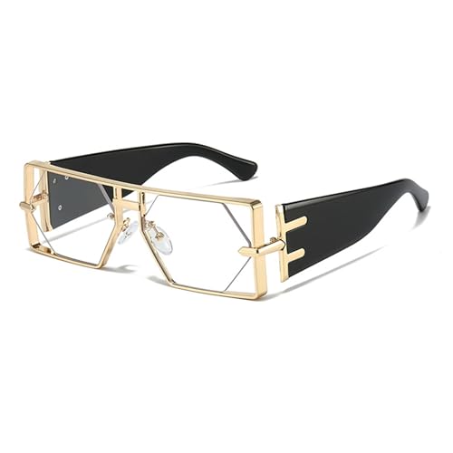bullabulling Fashion Metal Frame Hollow out Design Sunglasses Futuristic Trimmed Sunglasses (c6)