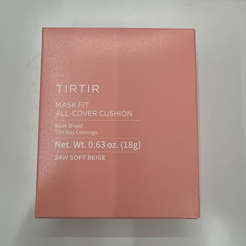 Image of TIRTIR Mask Fit All Cover Pink Cushion Foundation | High coverage, Velvety Matte Finish, Lightweight, Flawless, Corrects Redness, Korean Cushion (#24W Soft Beige, Full Size, 0.63 Fl Oz)