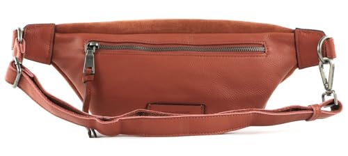 Sac banane Sylvin ajustable en cuir rouge avec zips sécurisés