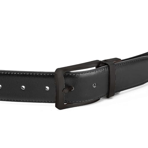 ZORO Men's Vegan Leather Reversible Black and Brown Belt | Formal/Casual | Rotating Buckle | RSTX-04 |