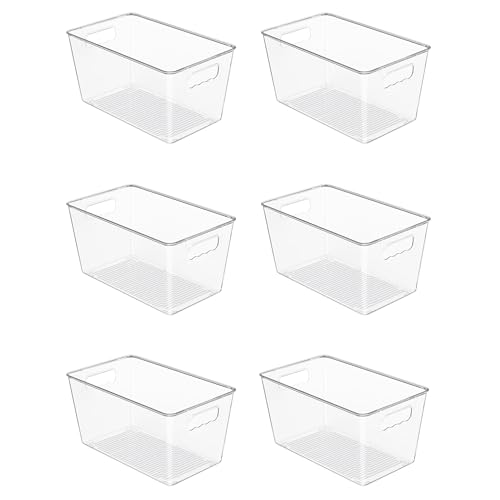 Catálogo para Comprar On-line Recipiente de plastico los mejores 5. 49 Vtopmart Contenedores organizadores de despensa de plástico transparente, 6 contenedores de almacenamiento de alimentos con asa para refrigerador, refrigerador, gabinete, cocina,...