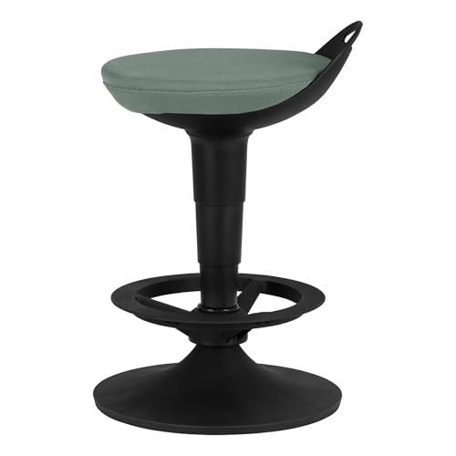Image of Adjustable-Height Padded Lab Stool - Faded Denim