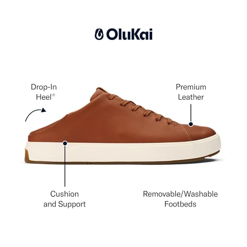 Image of OluKai Lae'ahi Li 'Ili Men's Waterproof Leather Sneaker, Versatile & Casual Everyday Shoe, All-Day Comfort & Support, Enhanced Grip & Traction