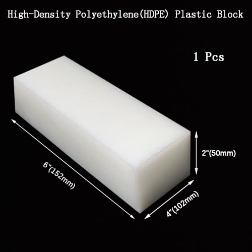 Image of High-Density Polyethylene (HDPE) Plastic Block 2 inch Thick - 4 inch x 6 inch HDPE Plastic Sheet for Machining,Home Improvements,DIY Projects(White PE Block 1 PCS)
