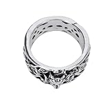 ibasenice Anillo Hombre Vintage Diseño Decorativo Accesorio Masculino para Fiesta y Uso Diario Talla Plata