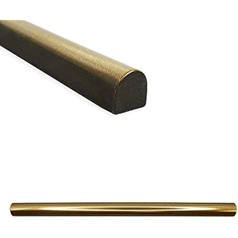 QDÉCOR Soho Bullnose Tile Trim, 3/4 x 12 Inch Tile Edge Decorative Liner, Gold Finish, 12 Pack Cover