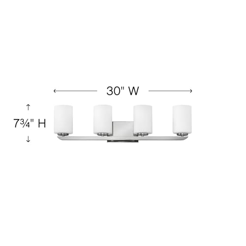 Image of Hinkley Kyra Transitional Four Light Bathroom Vanity Fixture, Polished Nickel