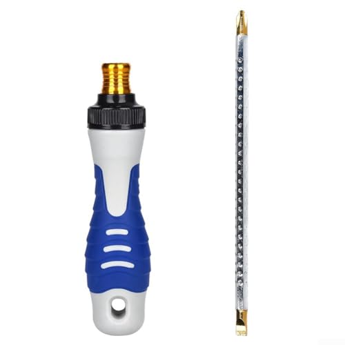 Tournevis à cliquet télescopique à double tête réglable pour équipement audio, installation de serrure de porte et entretien du véhicule (bleu)