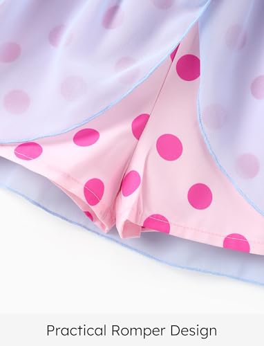 Image of Disney Princess Frozen Elsa Minnie Mouse Stitch Toddler Girl Romper With Skirt Overlay Summer Jumpsuit with Bow 2-6 Years