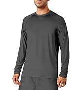 Men's Sun Shirts Long Sleeve Rash Guard UPF 50+ UV SPF Fishing Running Swim Shirts Lightweight Qu...