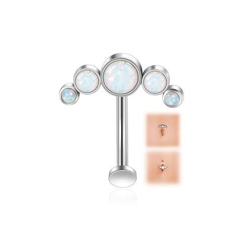 Lantine Floating Navel Piercing Jewelry Stainless Steel 14G Belly Button