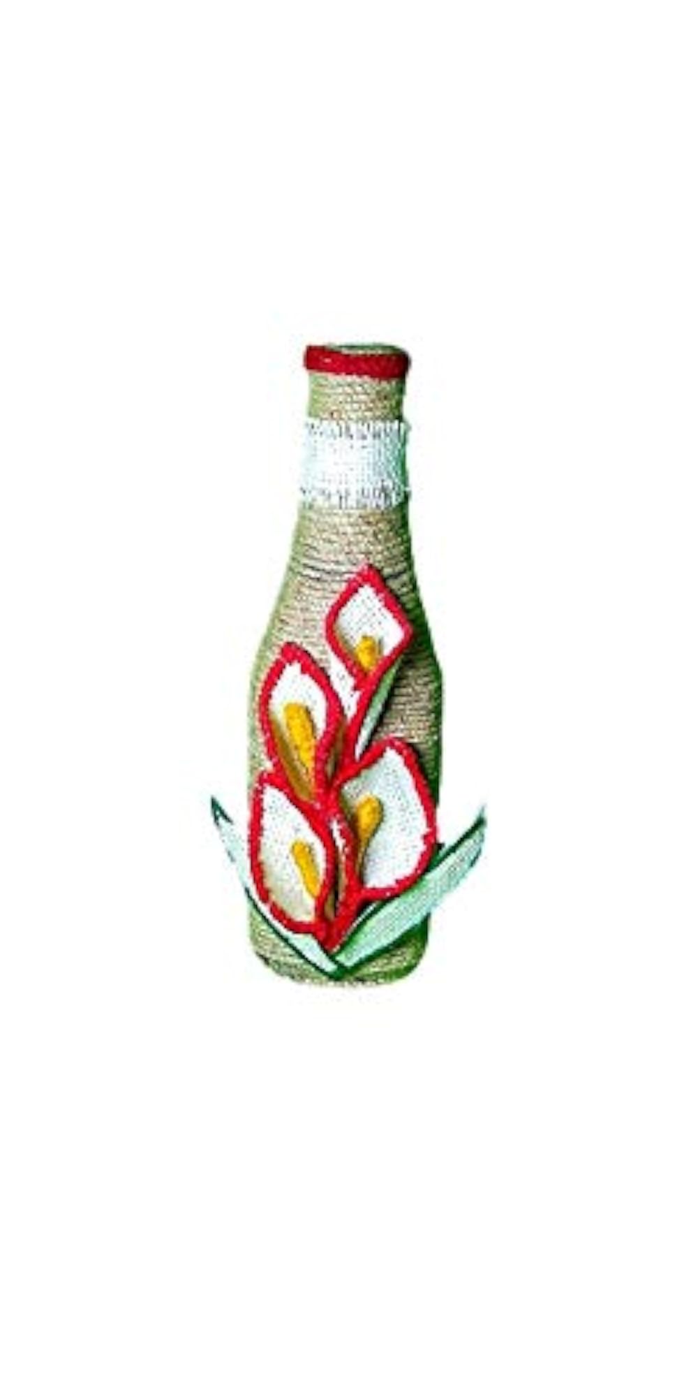Handmade Decorative Jute Bottle, Multi-Coloured Gift