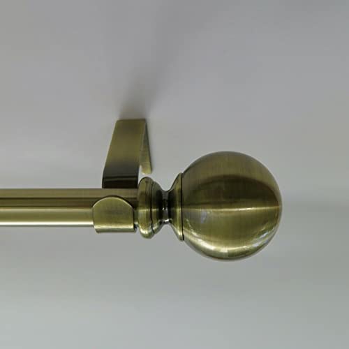 5/8-Inch Round Metal Decorative Curtain Rod By Graber, 84 To 120-Inch Adjustable Width (Brass With Ball Finials) #TOP2