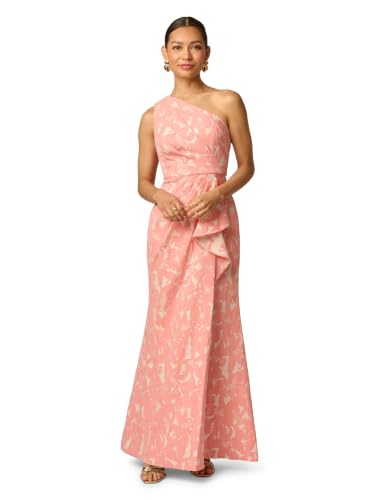 Image of Adrianna Papell One Shoulder Jacquard Gown