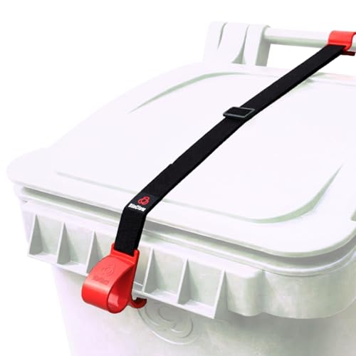 Trash Can Lock Strap (Bin Not Included) – The ONLY One with The Handle! Keep Hands Clean. No Drilling - No Tools. Trash Can Lid Lock Security