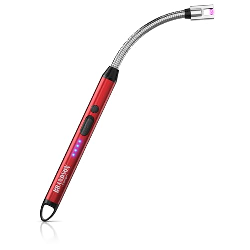 Brandson - Feuerzeug elektrisch - Stabfeuerzeug Lichtbogen mit Akku - USB aufladbar - Kaminanzünder - für Küche Kerzen Gasherde Grill Kamin