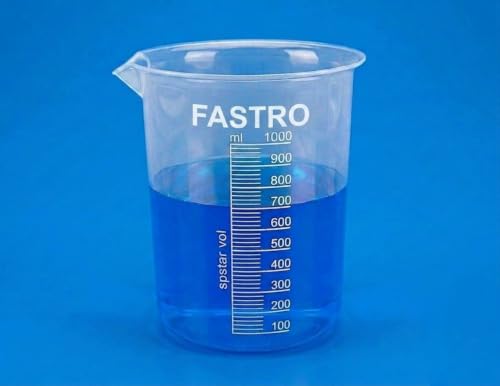 Image of Set of 6, 2000 ML Transparent Plastic Measuring Jugs with Handles & 50 ML, 100 ML,250 ML, 500 ML,1000 ML Beaker Cups for Kitchen & Laboratory Use, for Liquid & Solid Measurements - Combo