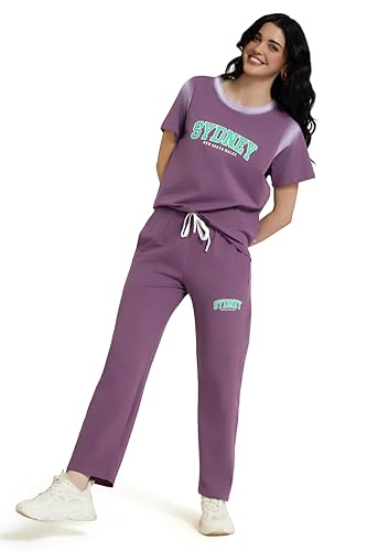 Image of ZEYO Night Suit for Women's Typography Printed Night Dress of Top and Pyjama