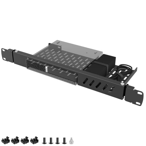 1U Mini Rack Mount for Dell OptiPlex Micro PC Rack Mount for Dell OptiPlex MFF 7050 5070 7020 3000 3060 9020 1U Hinged Server Rack Shelf for Dell Mini PC for 19” Server Rack or Cabinet with Cable Ties