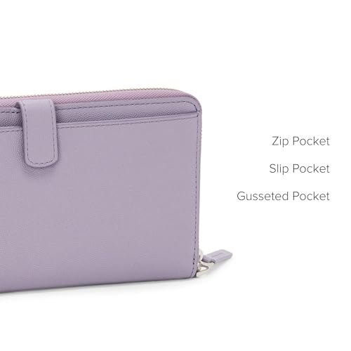 Image of TUMI - Belden Travel Wallet - Women's Premium Leather Passport Travel Organizer with Wristlet