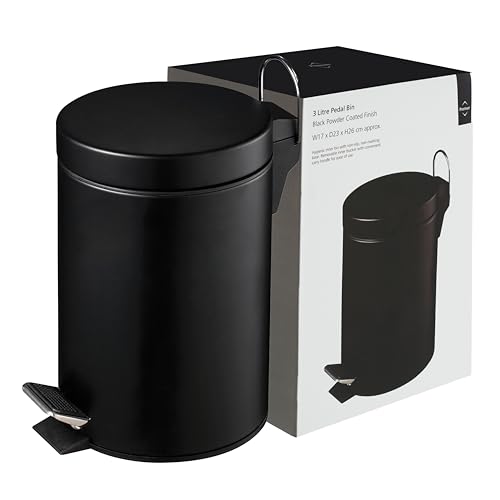Premier Housewares Cubo de Basura con Pedal 3L Negro