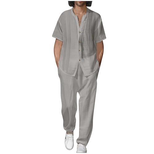 Ensemble de vêtements chemise boutonnée costume d'été deux pièces pour homme
