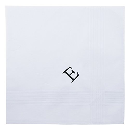 Image of Retreez 8 Pc Pure Cotton Initial Monogrammed Men's Handkerchiefs Hanky Gift Set