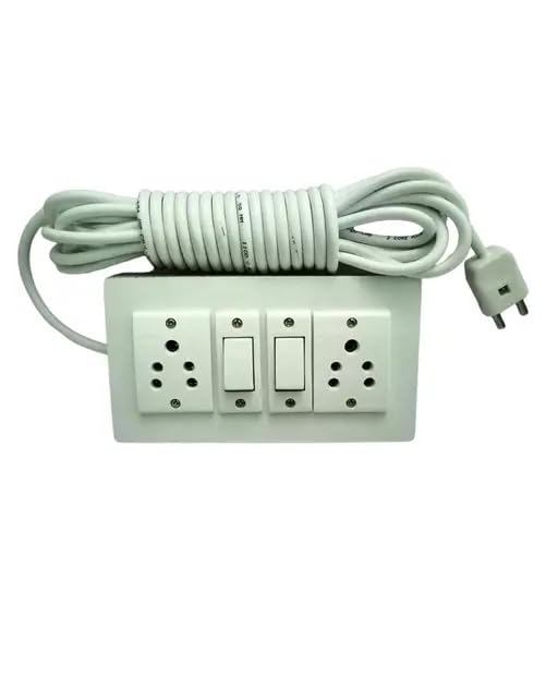 Wooden Extension Board - 6 Ampere Switches, 2 Sockets, 2 Core 1mm² 5 Meter Cable with 2 Pin Plug-image-7