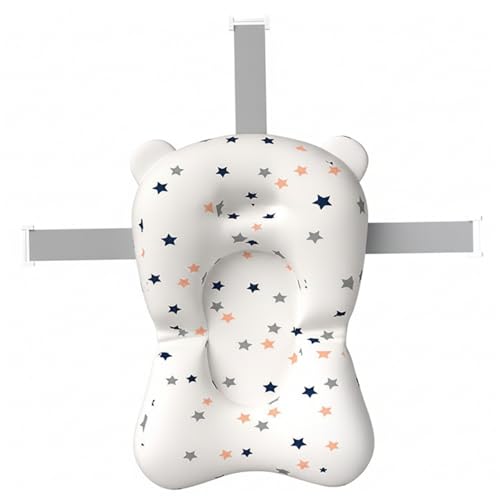 Cojín de baño para bebé para bañera, almohadilla flotante para recién nacido con soporte seguro y diseño plegable, almohada de baño portátil para bebé para fregadero o bañera, 0-3 años, decoración al