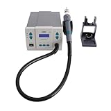 Hot Air Rework Station, 110V 1000W Hot Air Heat w/Digital Display and Brushless Turbo Blower Three Air Nozzles Heat Soldering Station for Large LCD Screen Display Electronics Repairing