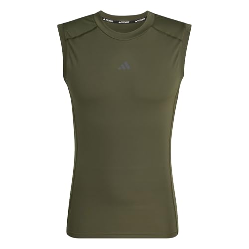 adidas Hombre Techfit Compression Training Sleeveless T-Shirt, Night Cargo, XL