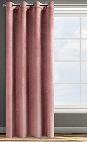 Eurofirany ROSA D91 Zasłona welwetowa na przelotkach - 1 sztuka - miękka elegancka gładka jednokolorowa nowoczesna klasyczna do sypialni, salonu, pokoju dziennego, 200g/m2, 140x250cm, musztardowa