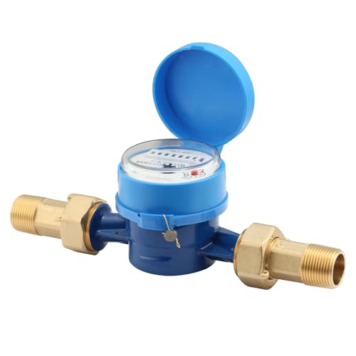 Watflow DN20 Water Meter 3/4" NPT, AWWA C712 Certification Gallon Water Flow Meter, Cold Water Meter for Garden/Home/Apartment, Horizontal Install.