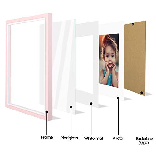 Lbecua 8X10 Picture Frames Set Of 4, Wooden Pink Picture Frames With Hd Plexiglass, Fashion Edging For Classic Style, Horizontal And Vertical For Wall And Tabletop #TOP3