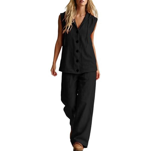 Ensemble d'été fluide contre la chaleur : pantalon large en coton