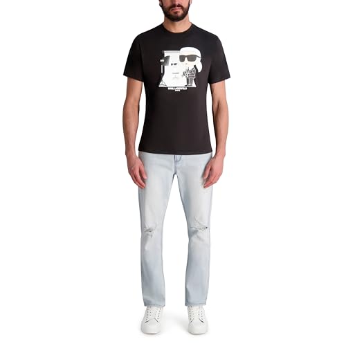 KARL LAGERFELD Men's Short Sleeve Karl Choupette Crewneck Graphic Design T-Shirt2