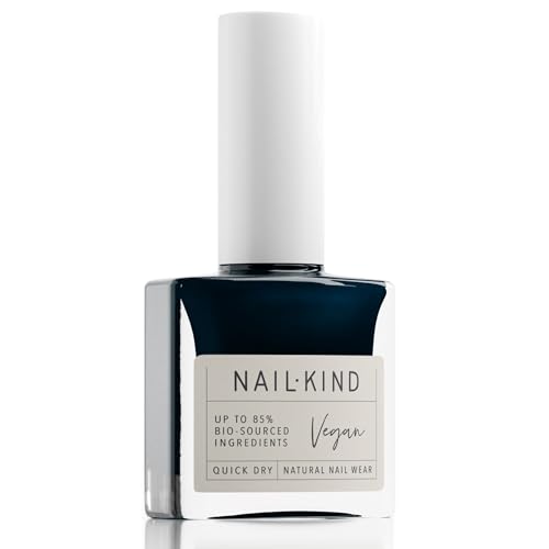 NAILKIND Navy Dark Blue Nail Polish - Soul Sister - High-Shine Nail Varnish - Vegan Nail Lacquer - Peta Certified Cruelty Free - Quick Drying Long Lasting - Chip Resistant Manicure - 8ml