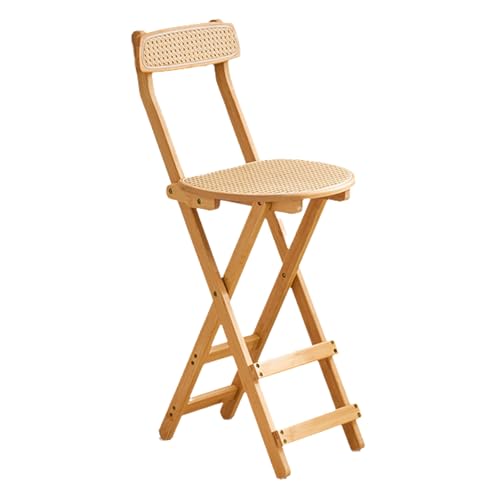 JFGCTYHXY Taburete Plegable, Taburetes de Madera for Bar, taburetes Desayuno con Efecto, sin Montaje, for Cocina, cafetería o Comedor(Wood,M 61.5cm)